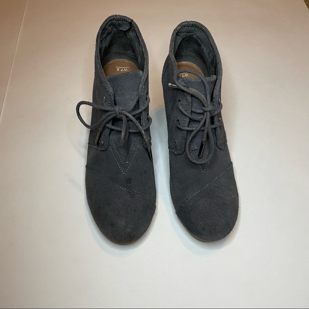 Gray Toms Wedges
